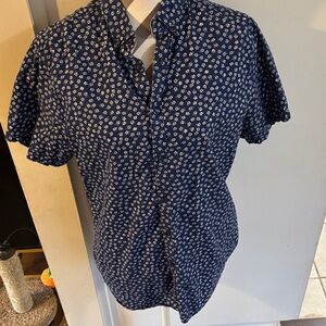 Denim & Flower Navy Floral Button Down Shirt